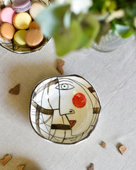 bol céramique arty marron peint à la main 