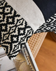 Coussin lin et laine noir et blanc  - Arpege Misto