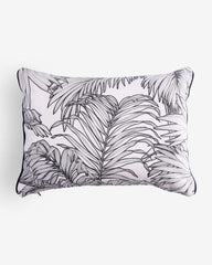 detail coussin noir feuillage