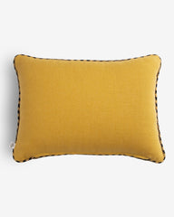 housse de coussin noir et jaune lin - collection TERRE DE SOLEIL