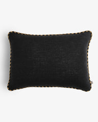 detail petit coussin lin noir