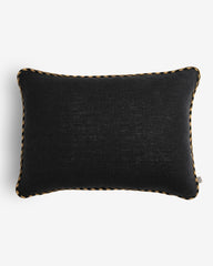 housse de coussin noir et jaune coton - collection TERRE DE SOLEIL