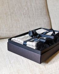 coffret cadeau noel plaid lin noir chic