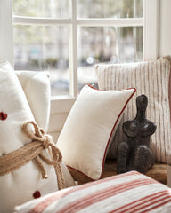 coussin haut de gamme beige et terracotta