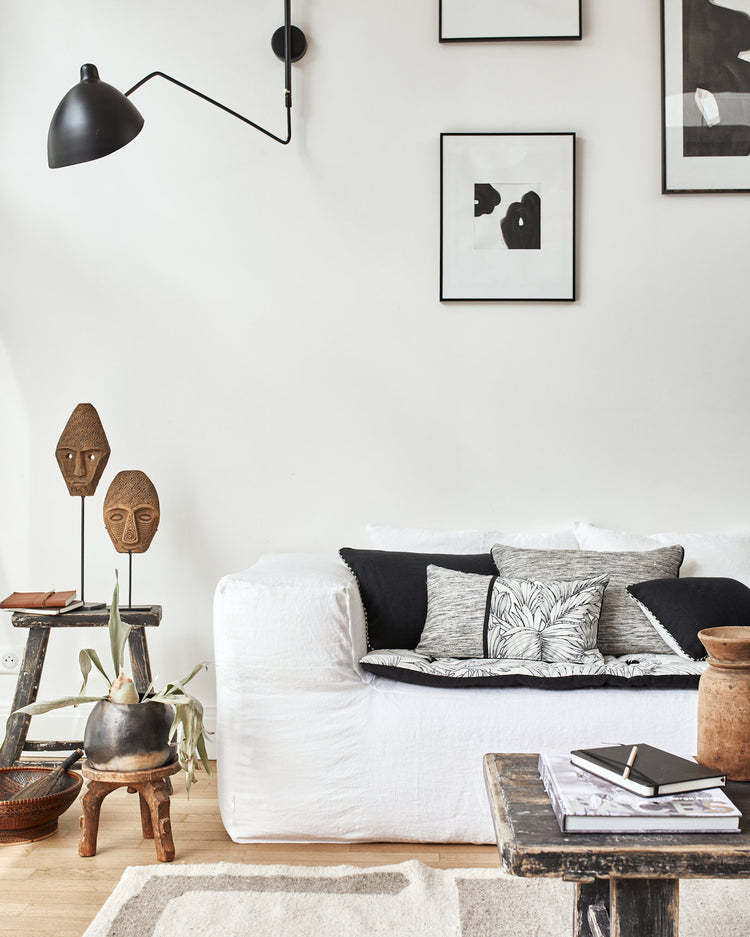 coussin haut de gamme pour canape gris