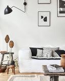 Coussin coton et lin noir et blanc  - Jungle Misto