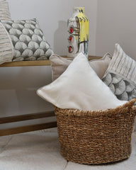 coussin lin beige