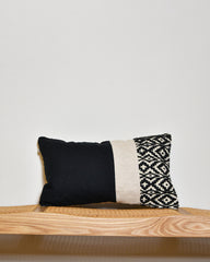 Coussin lin et laine noir et blanc  - Arpege Misto