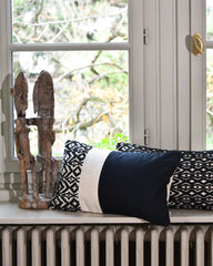 Coussin lin et laine noir et blanc  - Arpege Misto