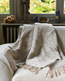 plaid lin beige pour canape