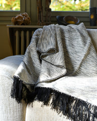 plaid lin noir pour canape