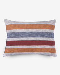 Housse de coussin coton, à rayures bleues