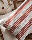 Housse de coussin blanc et rouge coton - Terracotta