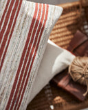 Housse de coussin blanc et rouge coton - Terracotta