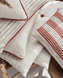 Housse de coussin blanc et rouge coton - Terracotta