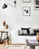 Petit coussin lin noir et blanc 30 x 40 cm - collection MISS JUNGLE