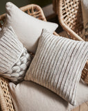 housse de coussin carrée beige coton - collection Jeux de Plumes