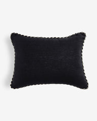 Petit coussin lin noir et blanc 30 x 40 cm