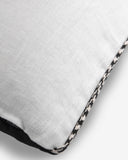 housse de coussin noir et blanc lin - Passementerie