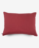 housse de coussin blanc rouge coton lin, terracotta