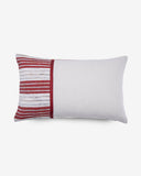 housse de coussin blanc rouge coton lin